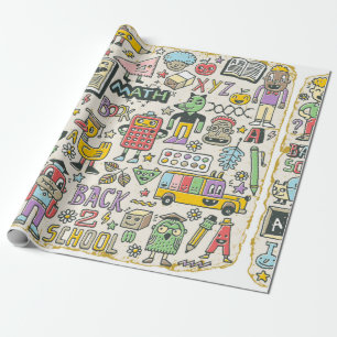 Back to school colorful doodle set 2. Hand drawn i Wrapping Paper