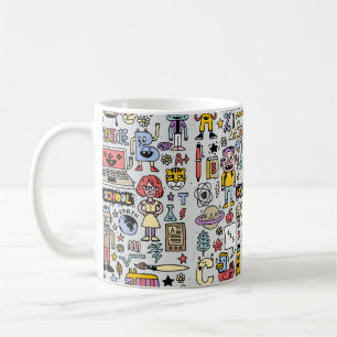 Back to school colorful doodle set. Vintage illust Coffee Mug