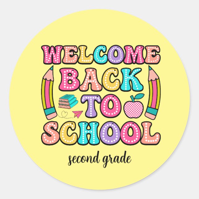 Back to school colorful elementary Sticker (Front)