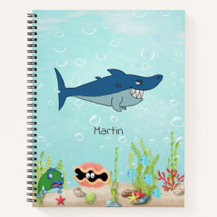 Back to School Colorful Kids Shark Sketchbook Notebook
