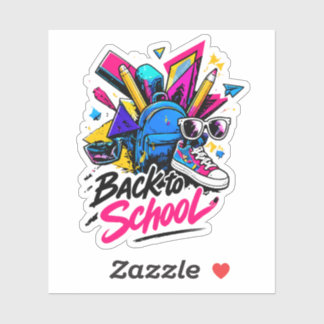 Back to School Colorful School Supplies Sticker