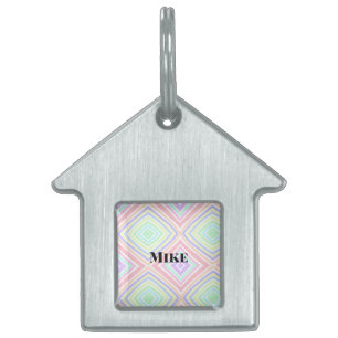 Back to school colorful stripes rainbow add name t pet ID tag