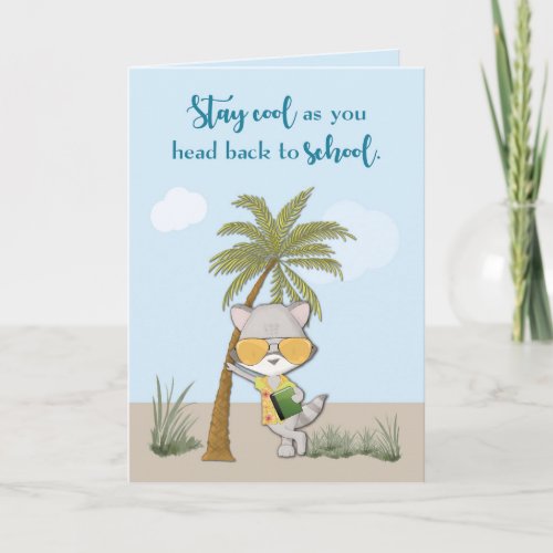 Back to School Cool Funny Raccoon in Sunglasses Card
