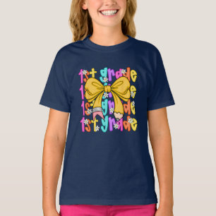 Back to School Coquette Bow 1st First Grade T-Shirt