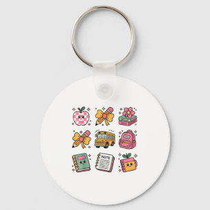 Back To School Coquette Bow First Day Of School To Keychain