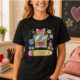 Back to School Coquette Custom Name T-Shirt