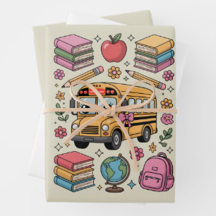 Back to School Coquette Teacher Kindergarten PreK Wrapping Paper Sheets