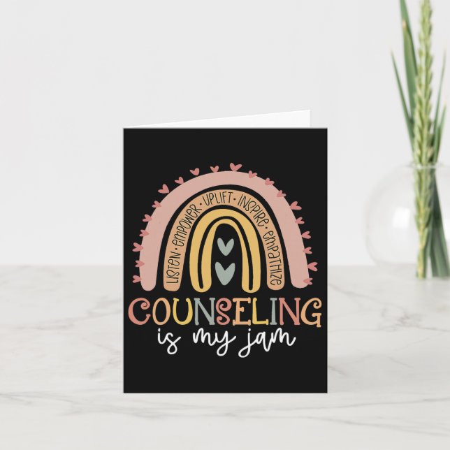 Back To School Counselor Counseling Is My Jam Rain Card (Front)