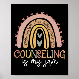 Back To School Counselor Counseling Is My Jam Rain Poster
