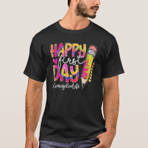 Back To School Counselor Life Pencil Tie Dye Happy T-Shirt
