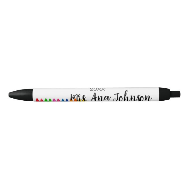 Back to school crayons add name grade class year pen (Front)