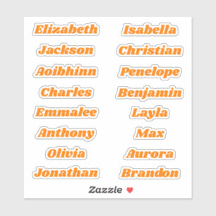 Back to School Custom Multiple Name Stickers