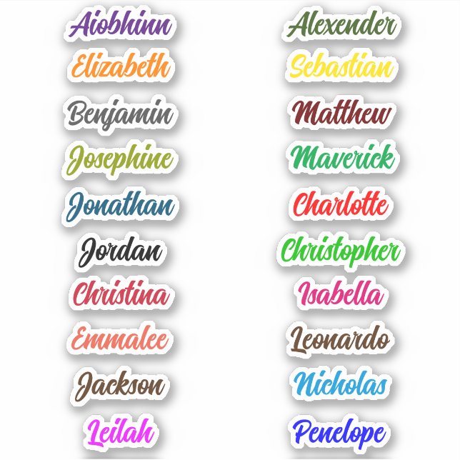 Back to School Custom Multiple Name Stickers (Front)