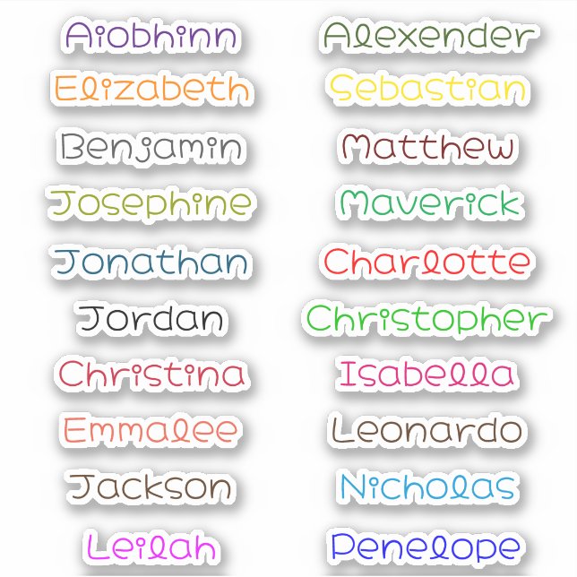 Back to School Custom Multiple Name Stickers (Front)