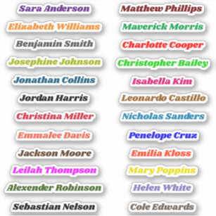 Back to School Custom Multiple Name Stickers