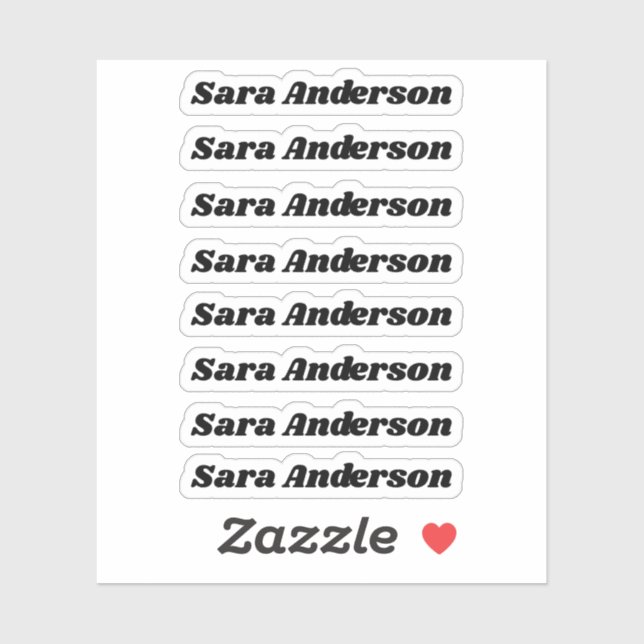 Back to School Custom Name Stickers (Sheet)
