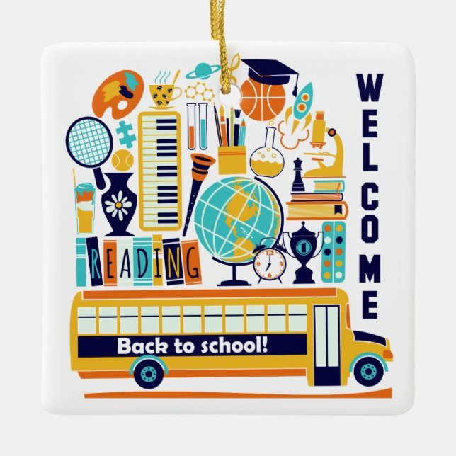 Back to School custom ornament (Front)