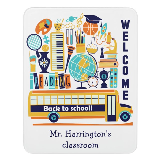 Back to School custom room sign (Contemporary Vert)