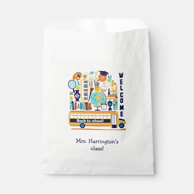 Back to School custom text favor bags (Front)