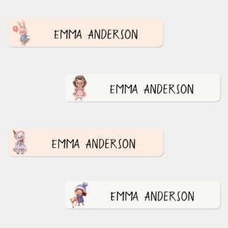 Back to school Cute Animal Custom Pastel name