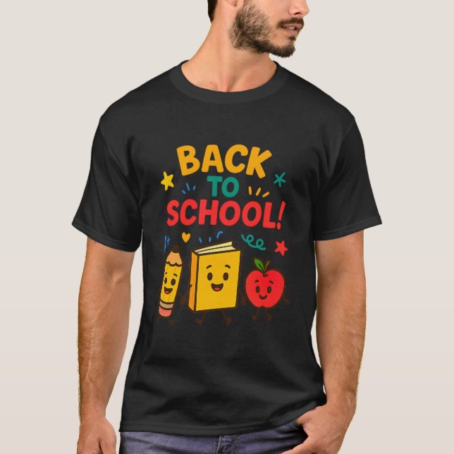 Back to School – Cute Cartoon Design T-Shirt (Front)