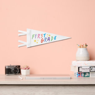 Back to school Cute colorful First Day of School Pennant Flag