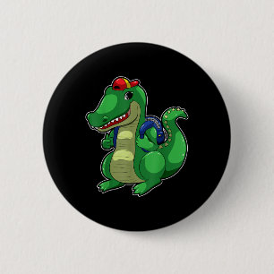 Back To School Cute Crocodile Funny Croc Backpack Button