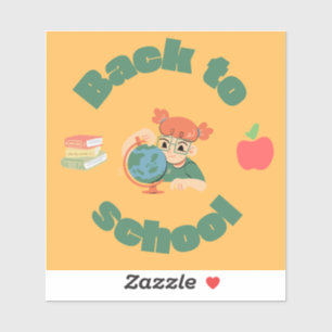 Back to School Cute Globe Small size Stickers