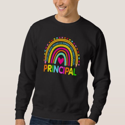 Back To School Cute Hearts Rainbow  Inspire Princi Sweatshirt