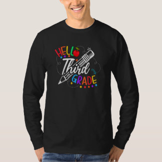 Back To School Cute Hello Second Grade Team Happy  T-Shirt