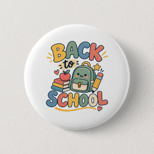 Back to School Cute Kawaii School Supplies Button
