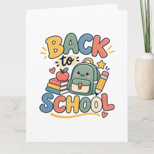 Back to School Cute Kawaii School Supplies Card