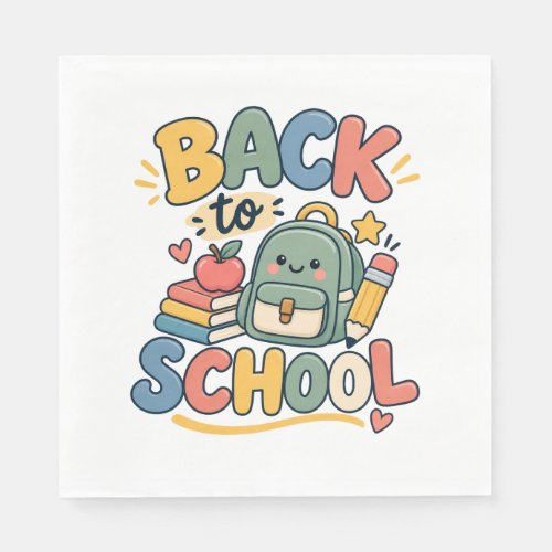 Back to School Cute Kawaii School Supplies Napkins