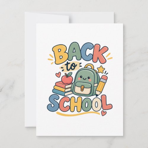 Back to School Cute Kawaii School Supplies Note Card