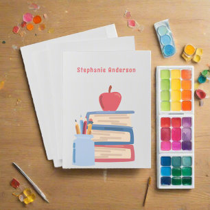 Back to School Cute Kids Teacher Student Name Pocket Folder