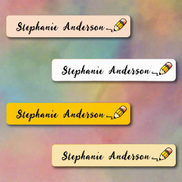 Back to School Cute Pencil Kids Name Kids' Labels