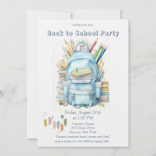Back to School Day Party Invitation