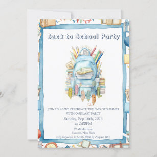 Back to School Day Party  Invitation
