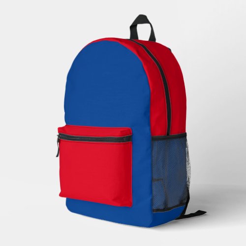 Back To School Deep Blue And Red  Printed Backpack