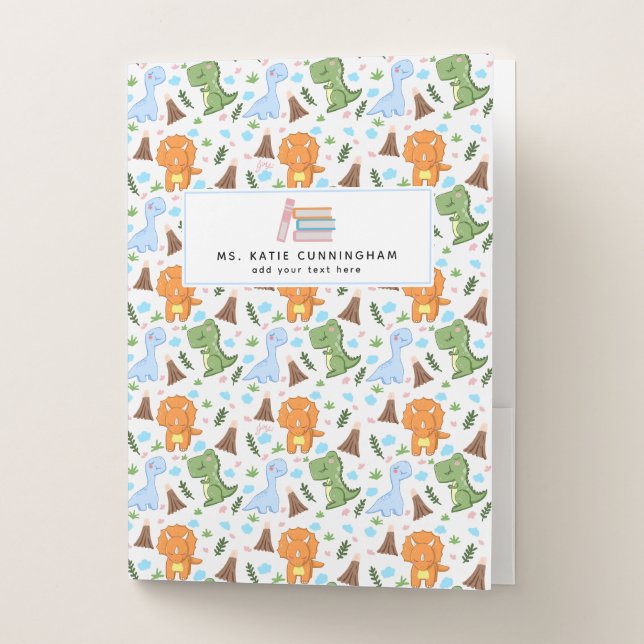 Back To School Dino Pocket Folder (Front)