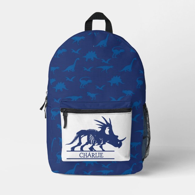 Back to school Dino theme Printed Backpack (Front)