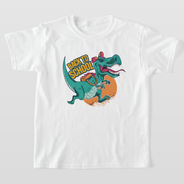 Back to School Dinosaur Children T-Shirt (Laydown)