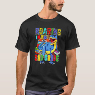 Back To School Dinosaur Roaring Into 2nd Grade T-Shirt