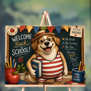 Back to School Dog PNG, Cute Teacher Dog design Acrylic Sign