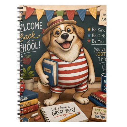 Back to School Dog PNG, Cute Teacher Dog design Notebook