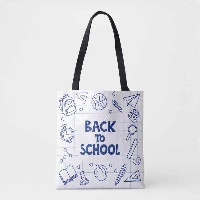 Back to School Doodle Tote Bag (Front)