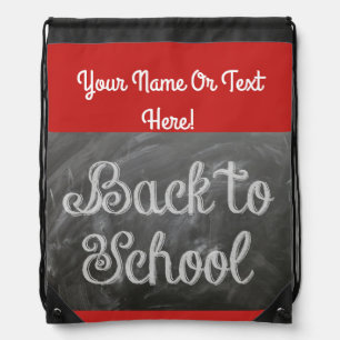 Back To School Drawstring Backpack