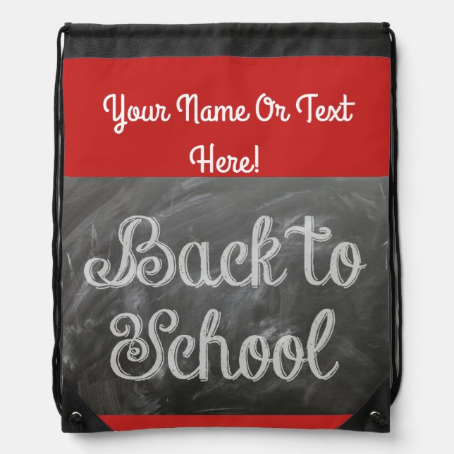 Back To School Drawstring Backpack (Front)