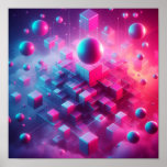 Back to School Dreamy Neon Floating Vision Poster