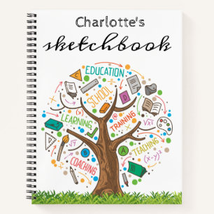 Back to School Education Tree Sketch Notebook